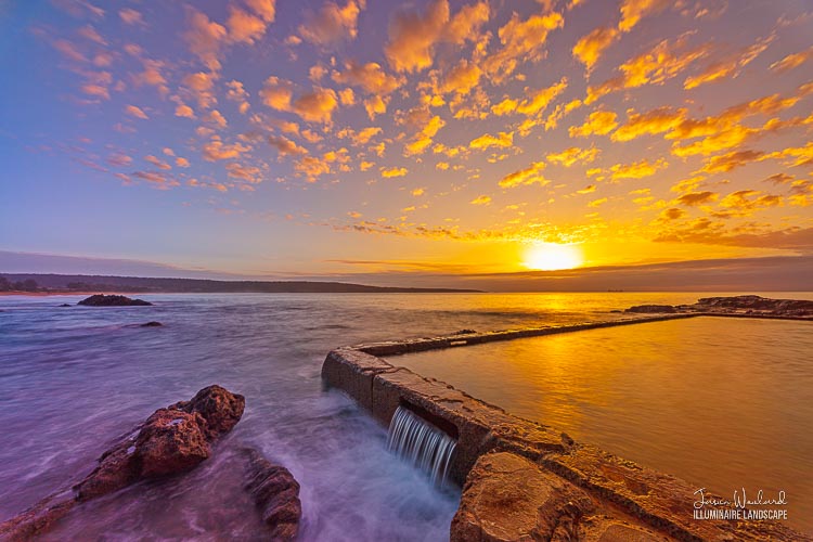 Aslings Beach Rock Pool at sunrise, Eden, Sapphire Coast, New South Wales, Australia - landscape photographer